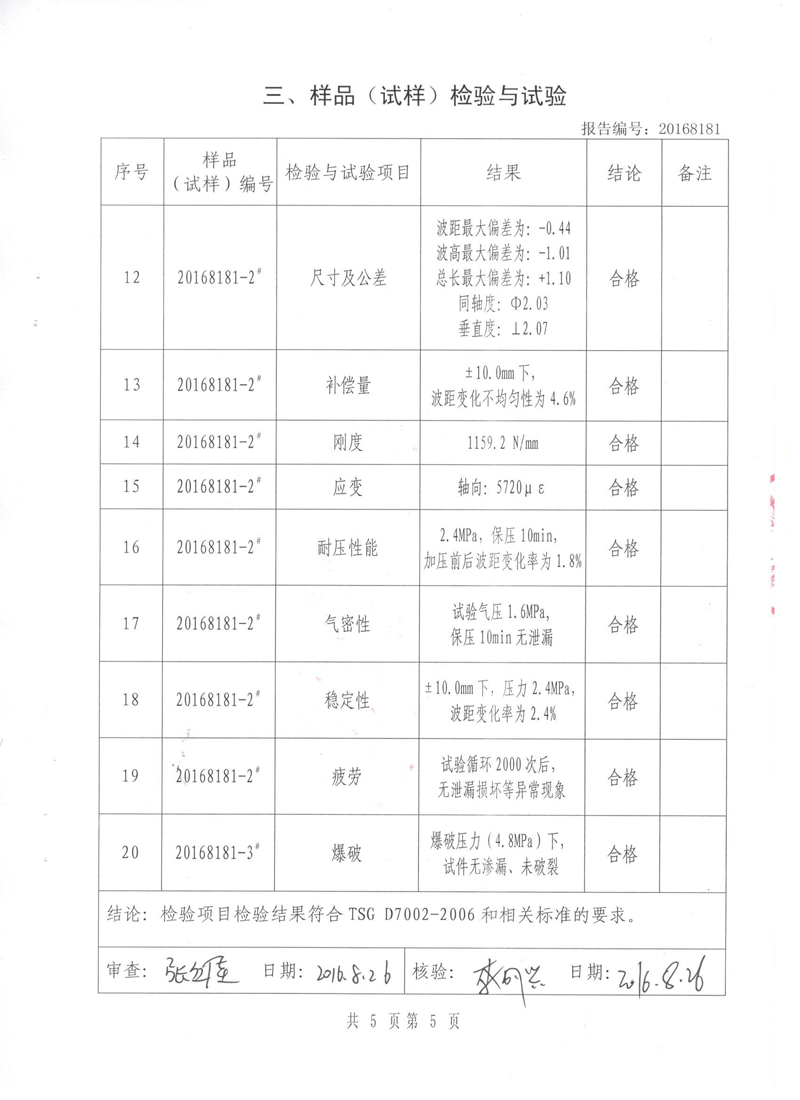 淞江集團中*認(rèn)可檢測的檢驗報告